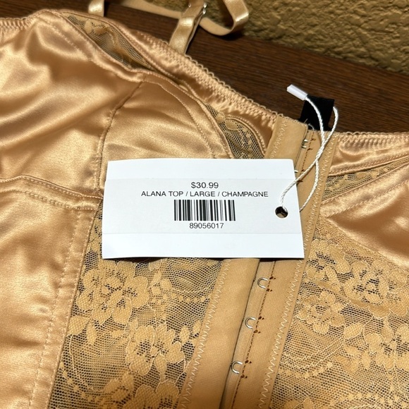 LUXELIFE SATIN NUDE BUSTIER . Size Large - Picture 8 of 9